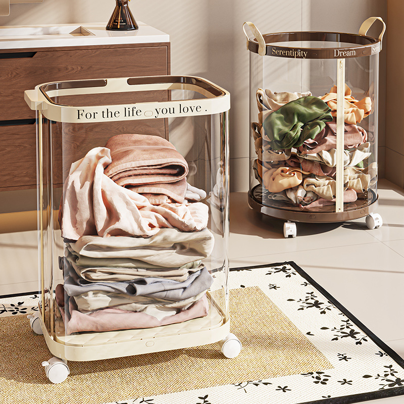 High-End Luxury Home-Use Laundry Basket for Storing Dirty Clothes, High-Definition See-Through Multi-Purpose Storage Basket, High-End Laundry Basket