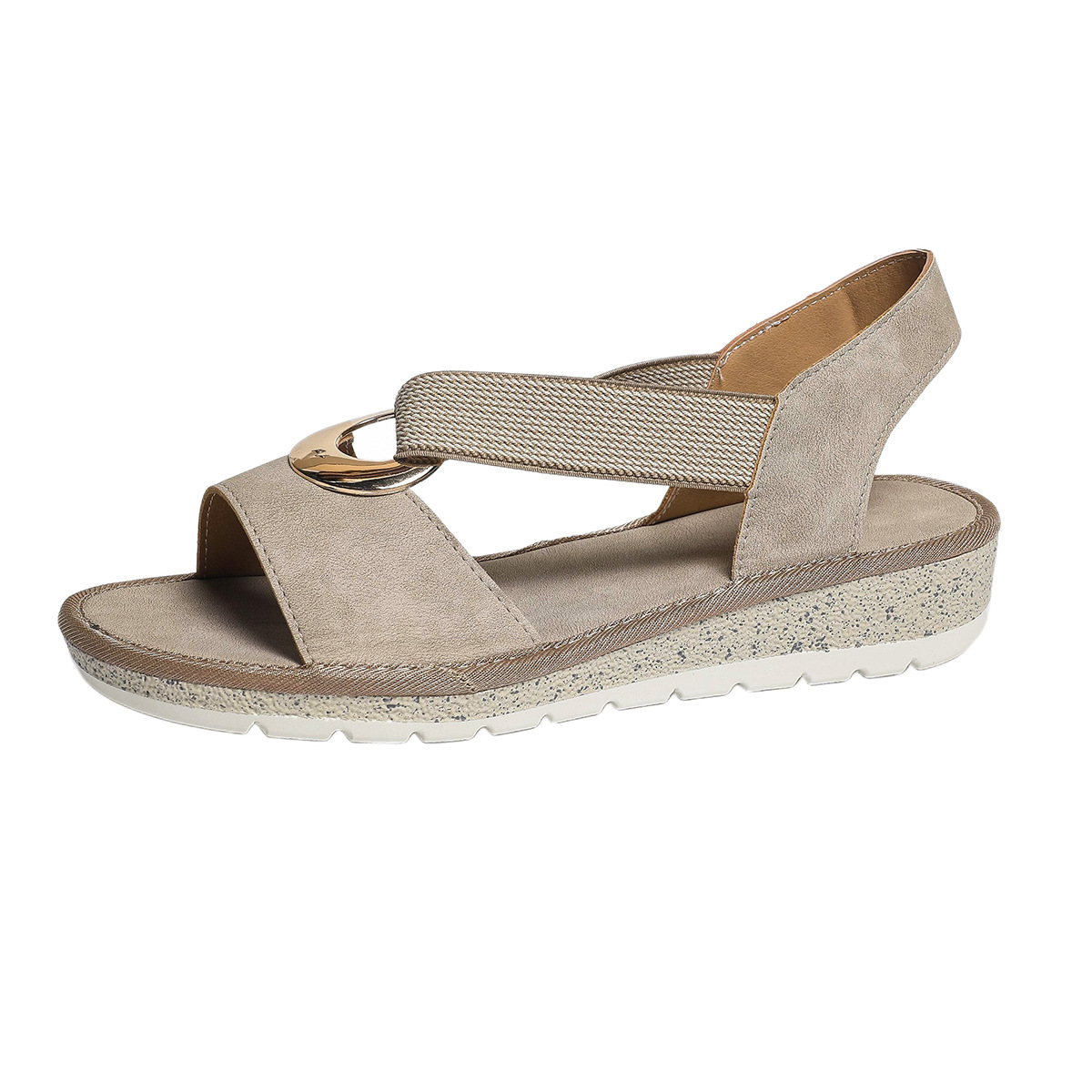 Metal Buckle Hemp Rope Fish-mouth Sandals Women's