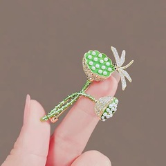 Dragonfly Lotus Pod Brooch, Niche Design, High-End Minimalist Style, Lightweight Luxury Suit Cardigan Corsage – 2022 New Arrival Pin for Wholesale