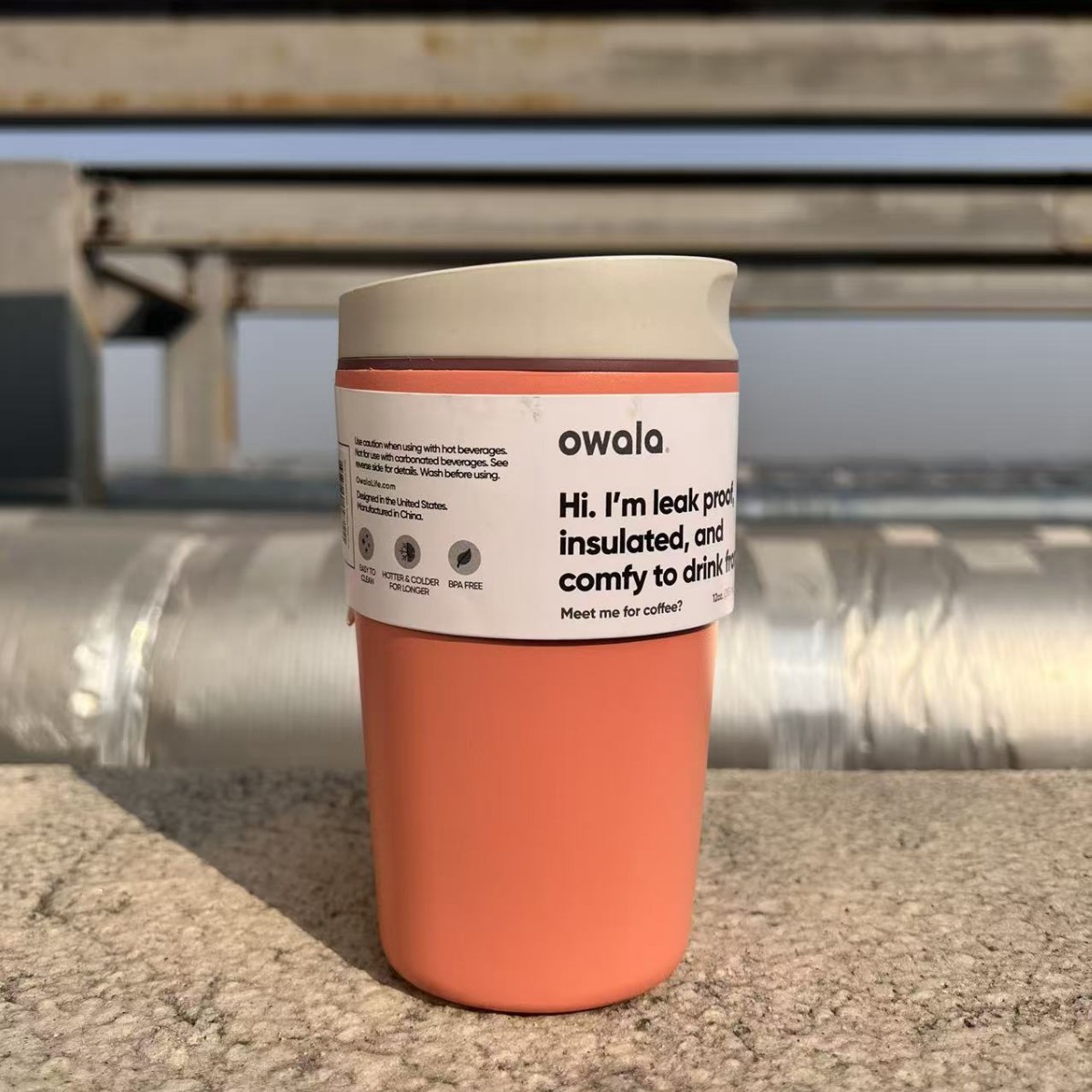 커피컵 오렌지 파우더 12oz