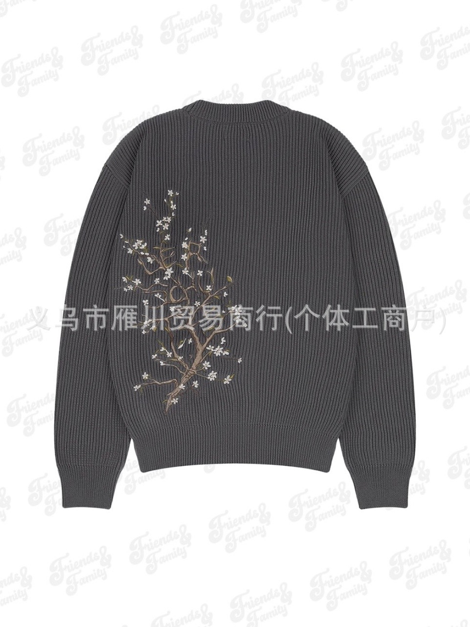 Otoño y invierno transfronterizos derschutze flores bordadas suéter retro suelta hombre y mujer jersey de punto casual