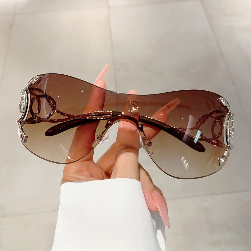 Personalized Fashionable Frameless Snake Shaped Y2k Sunglasses_voghion.com