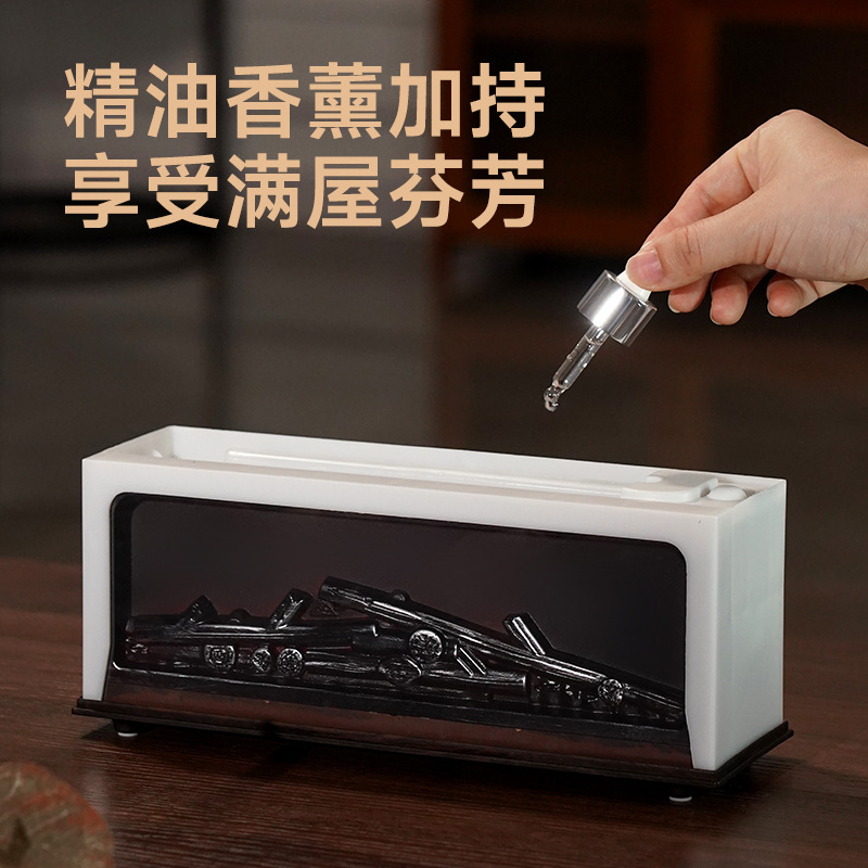 跨境新款壁炉3D仿真火焰香薰机 家用智能遥控自动喷香机usb香氛机|undefined
