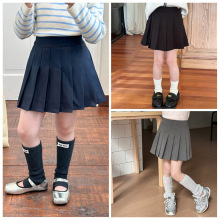 艾摩贝贝儿童学院风百褶裙女童秋季休闲韩版裙子洋气垂感半身短裙