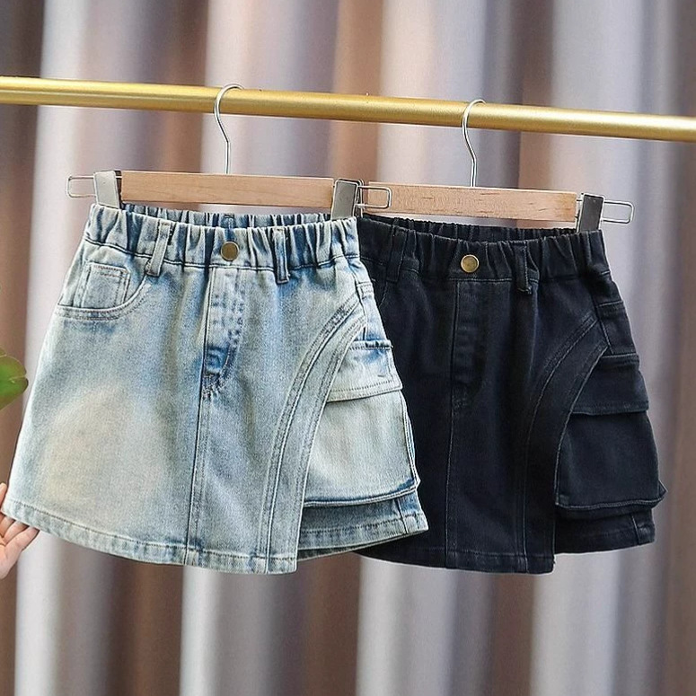 Nuevos pantalones de verano de comercio exterior de niñas jeans pantalones de calles rojos de niños pantalones cortos de calles de niños pantalones calientes