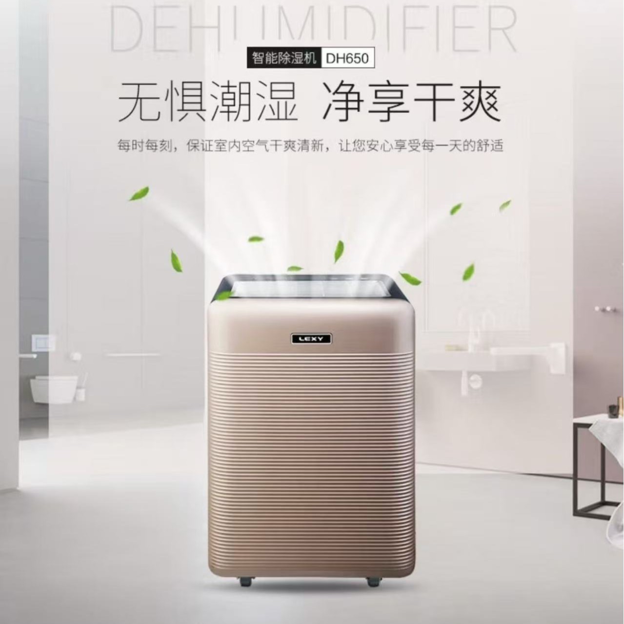 莱克除湿机DH650家用地下室抽湿机除湿干衣净化静音负离子