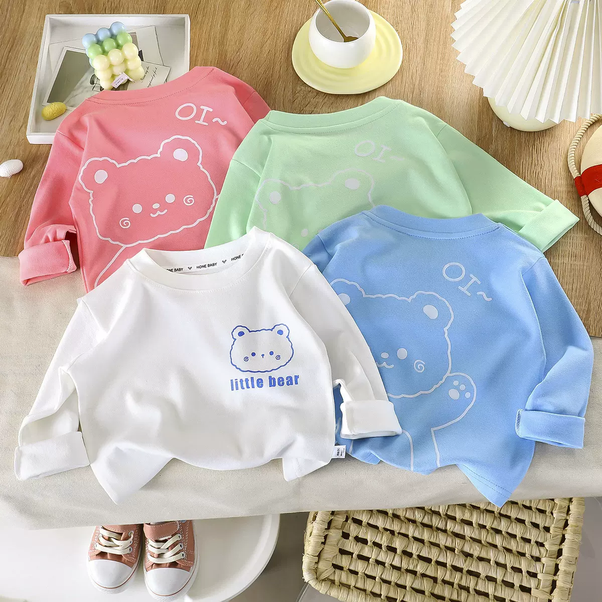 儿童纯棉长袖t恤春秋款内搭男童打底衫女童时尚百搭休闲童装秋衣