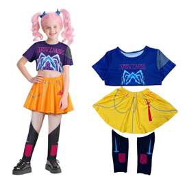 跨境欧美新款女孩恶魔猎人流行歌手万圣节服装装扮舞台套装服装