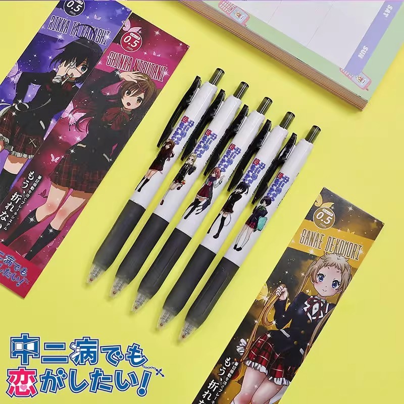 日本 ZEBRA ゼブラ限定版 中二病でも恋がしたい プレスゲルペン DIY ステッカーモデル 0.5 黒ペン|undefined