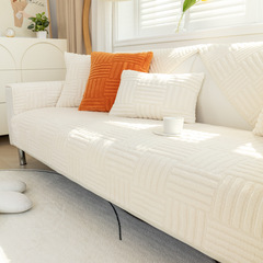 Fuzzy Sofa Cushion Winter Nordic Anti-slip Seat Cushion Back Cover Blanket Modern Simple Winter Leather Sofa Cover