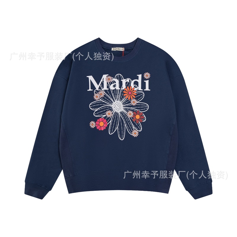 现货潮牌韩国Mardi卫衣金高银同款潮牌小雏菊印花腊肠狗圆领上衣|undefined
