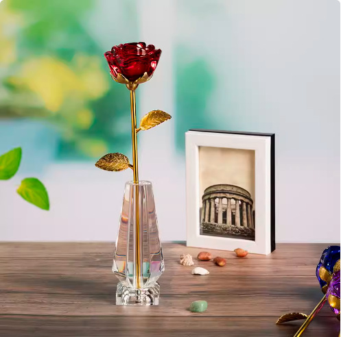 피는 스타일(빨간색) + 꽃병