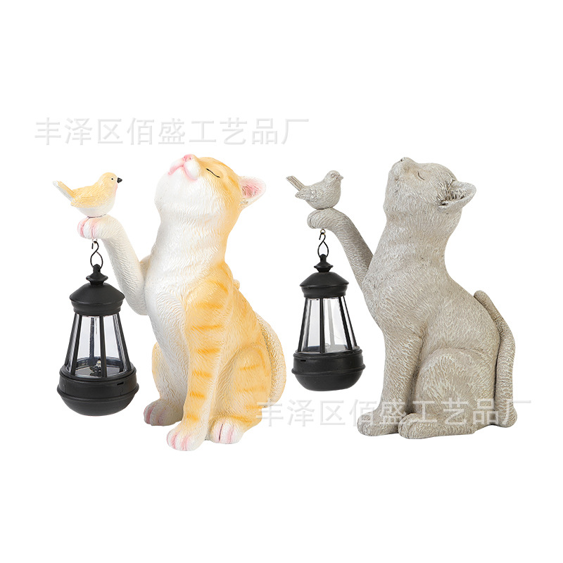 国境を越えた可愛らしい子猫のペンダントライト飾り、屋外庭園、店舗、クリエイティブなシーンの装飾、動物工芸品