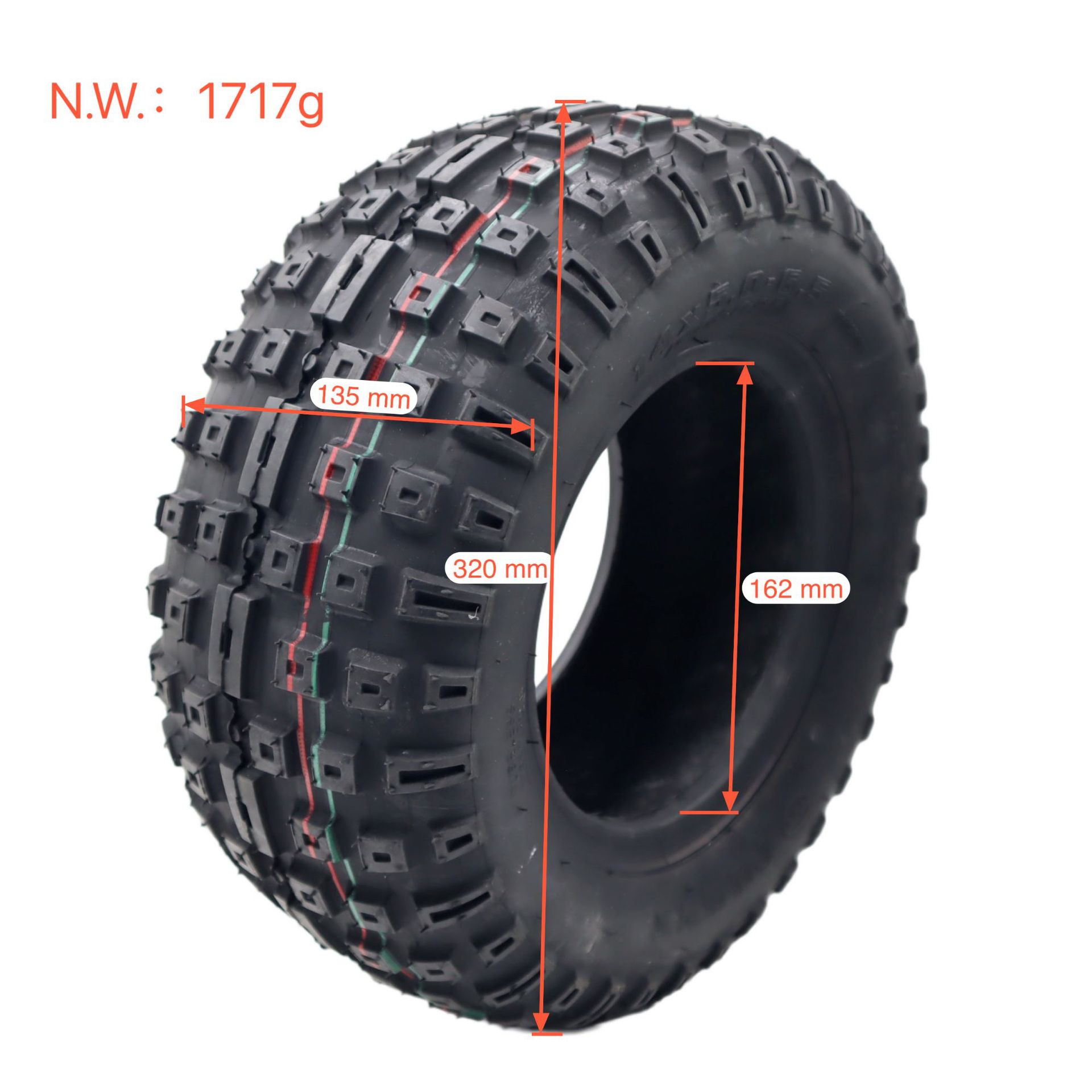 Tuovt14X 5-6.5inch Off-Road Tire Two-Wheel Scooter Scooter Kart Front Tire
