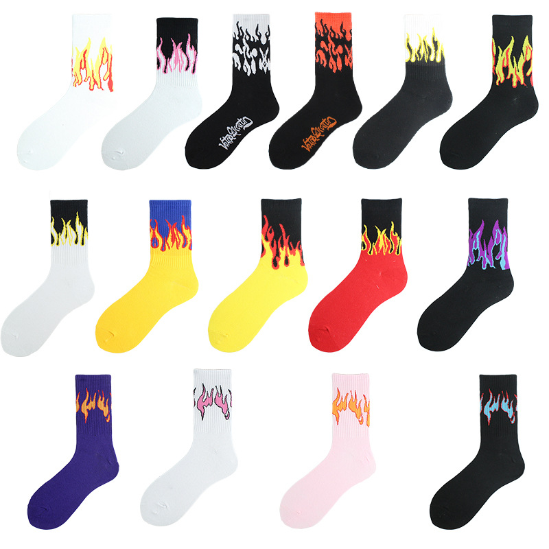 Unisex Hip-hop Flame Cotton Ankle Socks A Pair display picture 5