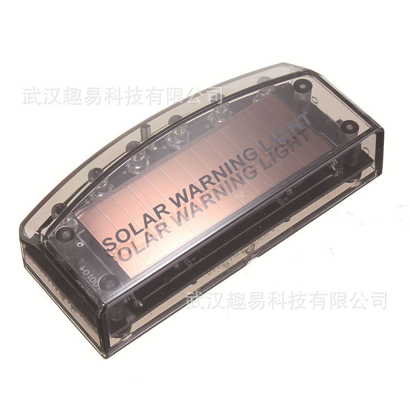 6 LEDSolar Warning Light Vibration Induction Strobe Light Car Anti-theft Alarm Blue