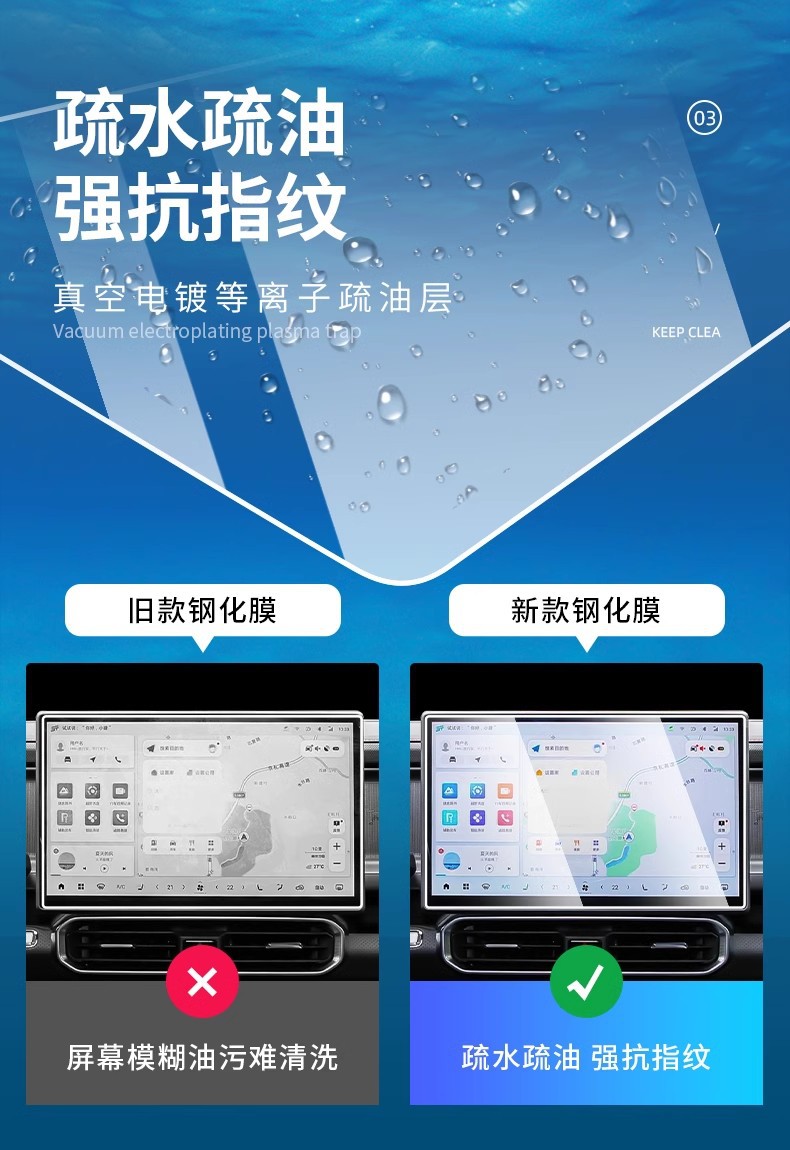 Jietu Shanhai T1T2 Central Control Screen Tempered Film Film Modification Parts Car Interior Supplies Modification Kit Accessories