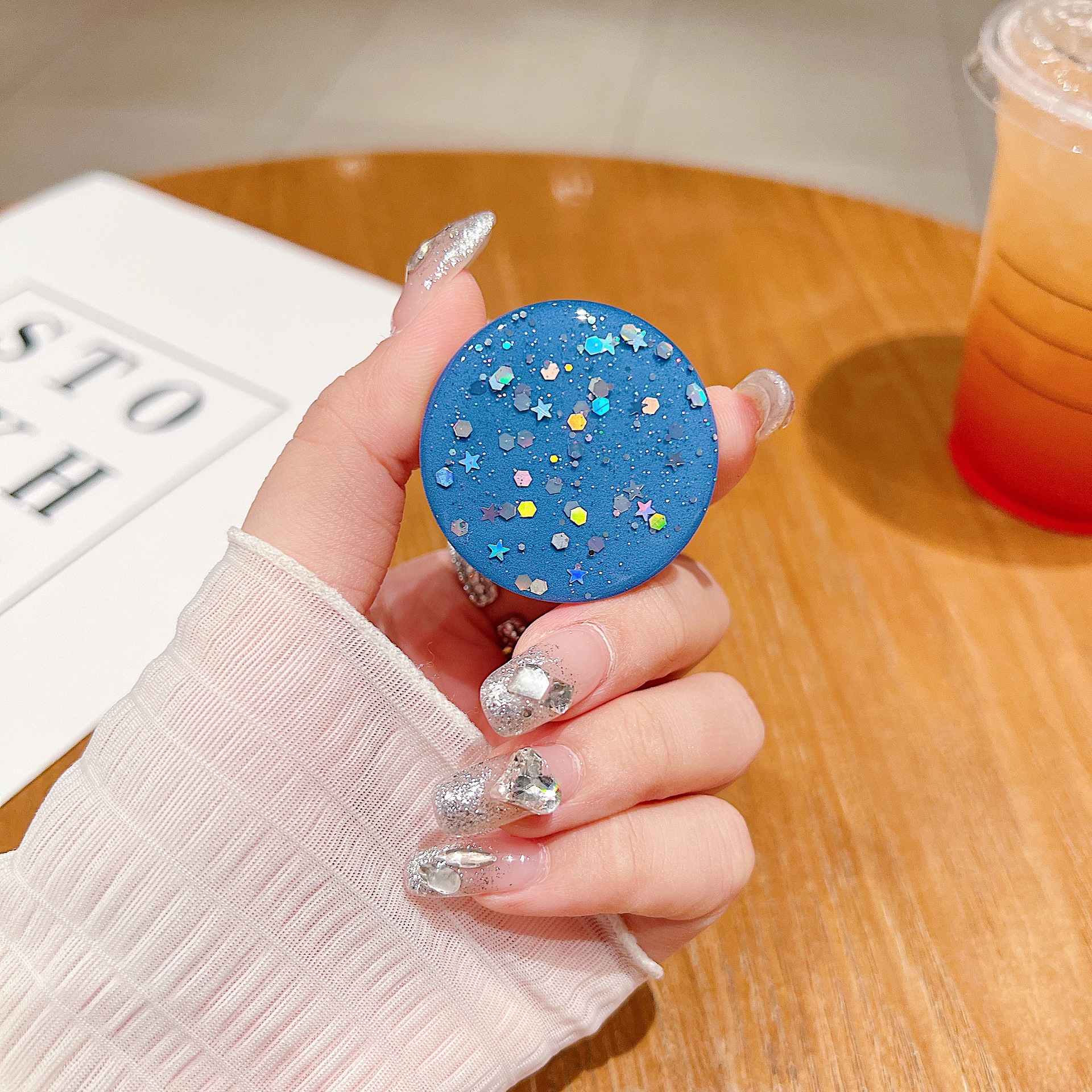 8g Weight Universal Applicable Brands Airbag Bracket Classification Epoxy Material Colorful, Starry Sky Pattern Shiny Style Colorful Starry Sky Epoxy Shiny Universal Airbag Bracket 7