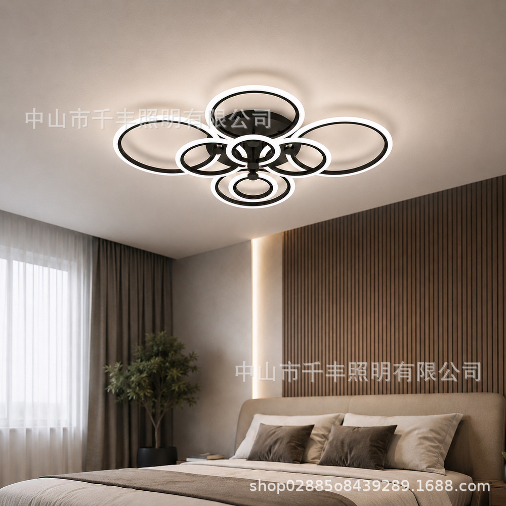 Nordicins acrílico lámpara de sala de estar minimalista moderna atmósfera LED lámpara dormitorio comedor anular lámpara de techo lámpara de vestíbulo
