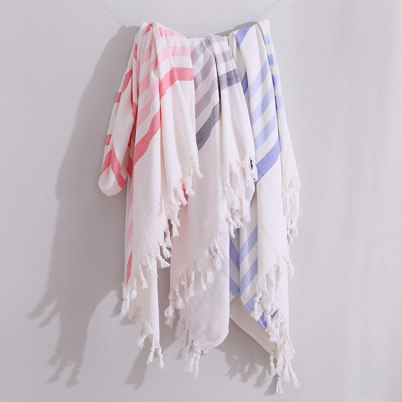 Striped Turkish beach towel with tassels, Peshtemal, not easily covered in sand, bath towel, cross-border dropshipping wholesale Striped Turkish beach towel with tassels, Peshtemal, not easily covered in sand, bath towel, cross-border dropshipping wholesale