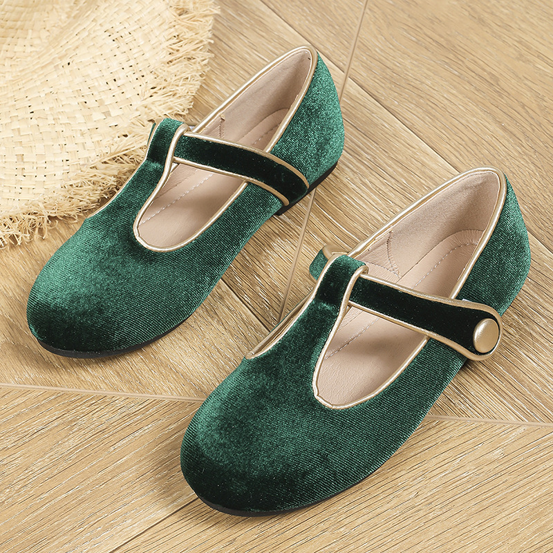 Girl's Vintage Style Solid Color Round Toe Flats display picture 1