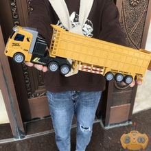 跨境无线遥控车半挂拖头工程车重型运输大卡车自卸车男孩模型玩具
