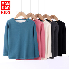 Children's Fleece Base Shirt Autumn/Winter New Fairy Stripe Boys' and Girls' Fleece Warm Top Similar to Sweater
