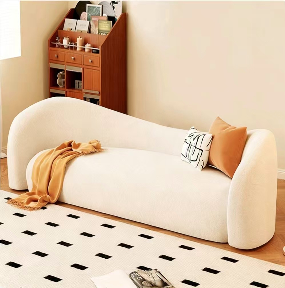 Nordic Simple Modern Living Room Sofa Small Apartment Creative Light Luxury Cream Style Clothing Store Curved Internet Celebrity Rest Area