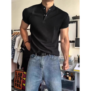 ��ʽ�����I�����п��ļ���ɫpolo�������·����A����\��T��