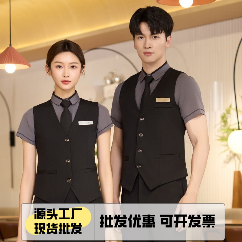 Billiards Club Billiards Work Clothes Hotel Waiter Shirt Vest Suit Men's Ktv Front Desk Cashier Work Clothes
