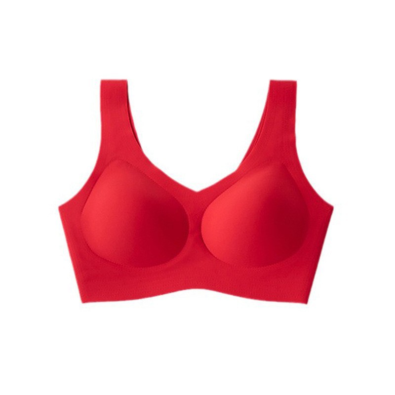 Conjunto de ropa interior roja sin costuras para el año de tu nacimiento, hermoso diseño en la espalda, sin aros, copa antideslizante, sujetador minimizador.