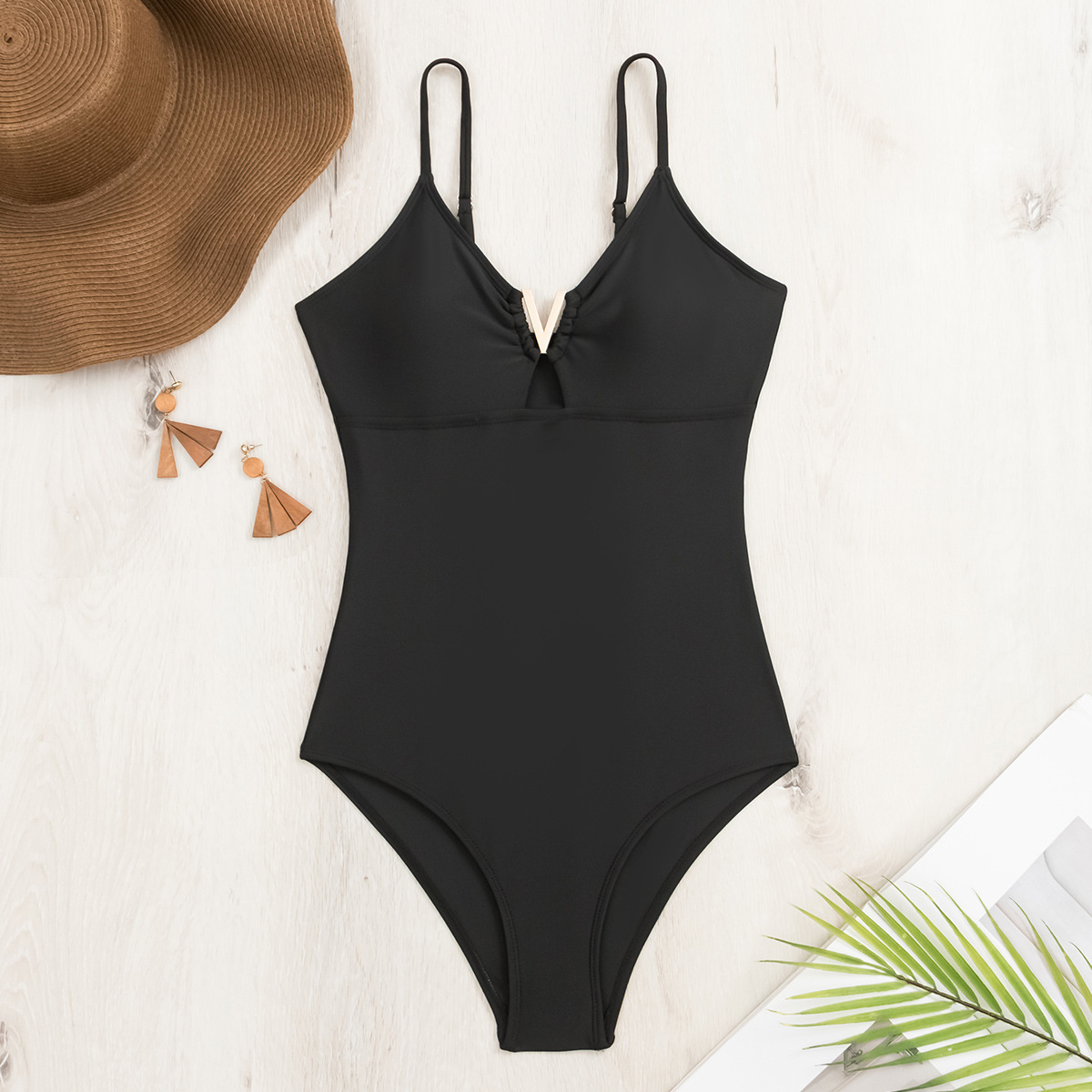 252g Weight Sleeveless Sleeve Length Spandex, Polyester Fabric Type Short Top Length One-pieces Tops Type 1 Piece Quantity Swimming Occasion V Neck Neckline Slim Fit Type Solid Color Pattern Women's Gender Sexy Style Women's Sexy Solid Color 1 Piece One Piece Swimwear 8