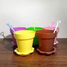 一次性盆栽杯创意蛋糕杯冰淇淋杯塑料杯蛋糕慕斯杯带盖烘焙杯套装