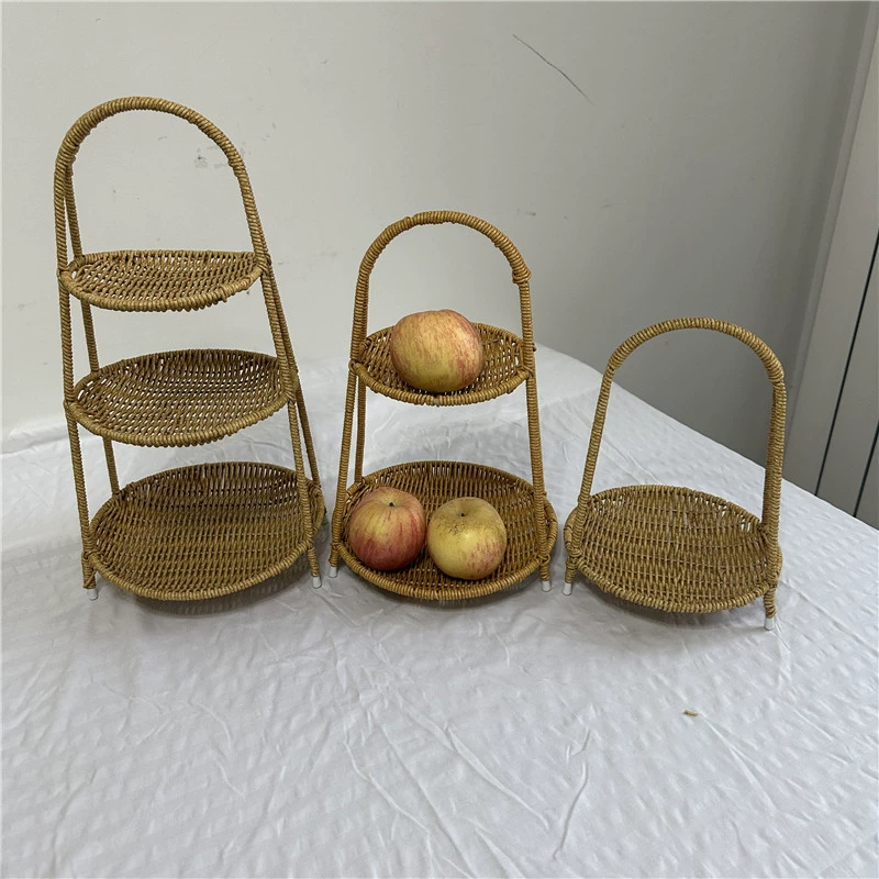 Виноградная плетеная корзина Многослойная полка ktv ресторан с горячими горшками Закуски Закуски корзины Плетеная корзина из ротанга