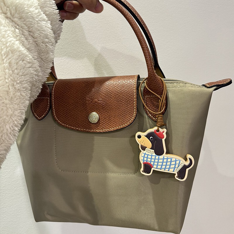 diy tag lucky dachshund dog bag pendant key chain thickened first layer vegetable tanned leather leather gift customization