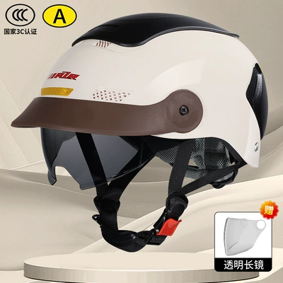 electric car helmet 3C certification: Motosiklet kaskı (dəbilqə) - zero-sense-skylight-off-white-transparent-long-mirror