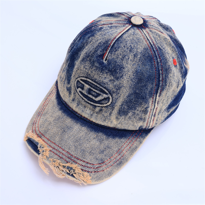Diesel Oval D Logo Cap Blue Denim