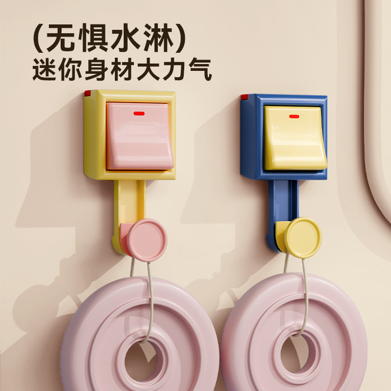 ドーパミンミニ無穴フック強力黒科学技術耐力粘着フックキッチン壁ドア後用無痕フック|undefined