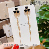 Fashionable universal silver needle, long earrings with tassels, silver 925 sample, Korean style, internet celebrity, diamond encrusted