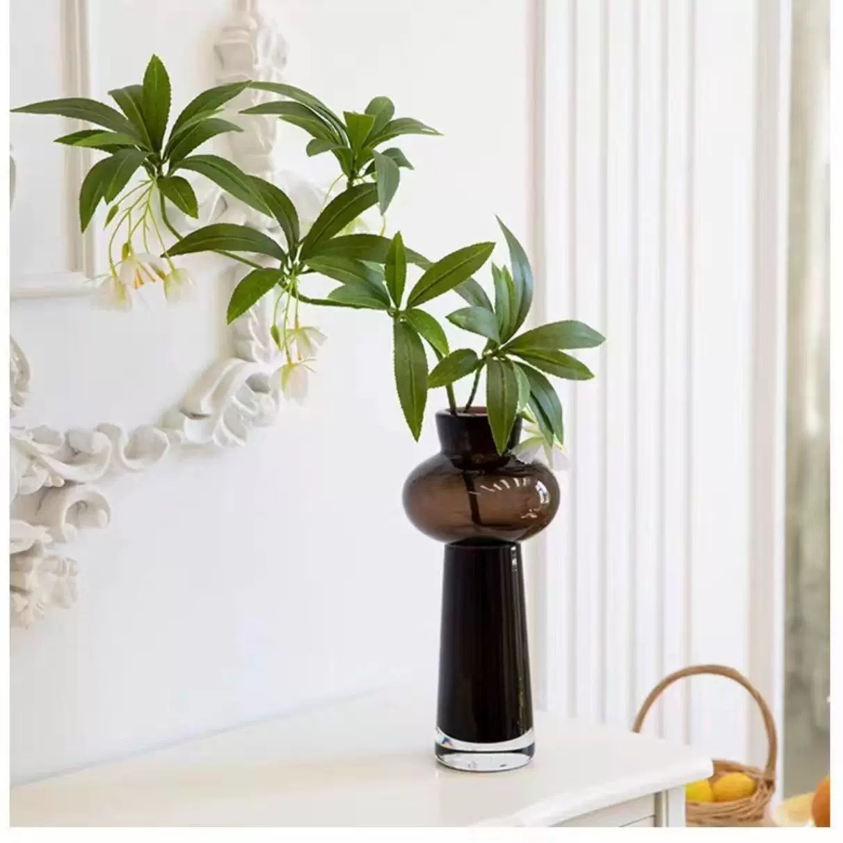 Antique glass vase Nordic high quality living room flower arrangement ornaments desktop porch decorative flower wholesale