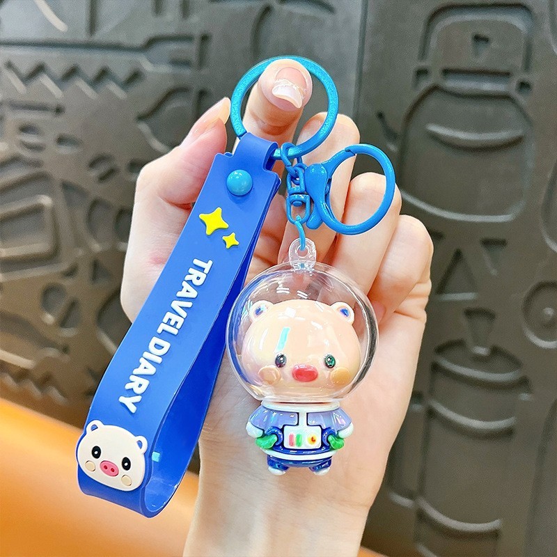 漫画スペースカピバラ電気メッキカピバラキーホルダーかわいいバッグペンダント人形カップルペンダント小さなギフト|undefined