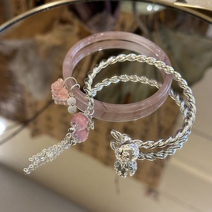 Chinese style new safe tassel double bracelet ancient style bracelet one step simple Bell bracelet girlfriends gift
