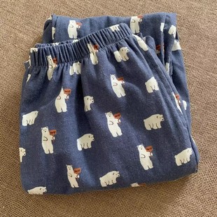 Export Autumn New Women's Pajama Pants, Straight Loose Comfortable Cartoon Print Home Pants, Can Be Worn Outside as Walking Pants