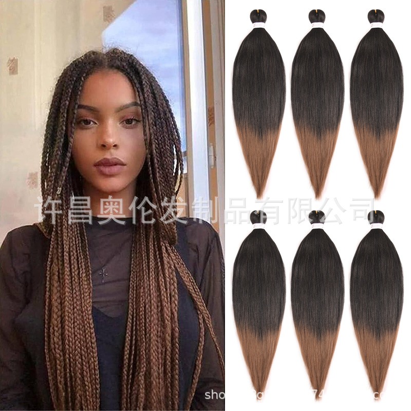EZ peluca floja suave de fibra química africana 26 pulgadas 90 gramos de PVC bicolor ignífugo seda de baja temperatura gran trenza