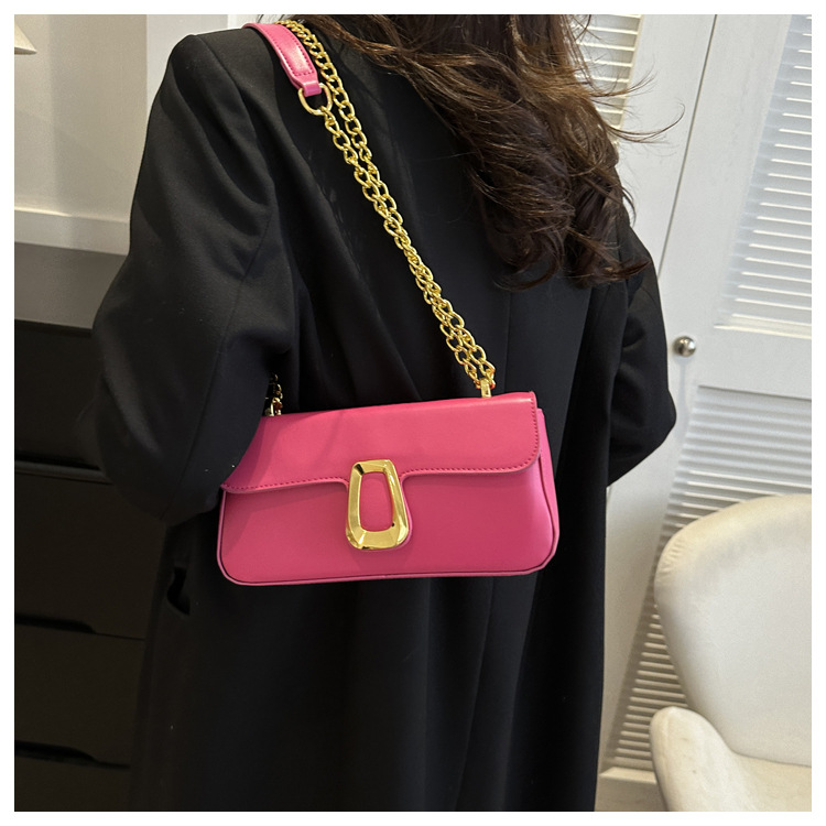 280g Weight Synthetic Leather Lining Material Magnetic Buckle Closure Type Single Shoulder Strap Strap Type Shoulder Bag, Crossbody Bag Bags Type Daily Occasion Pu Leather Material Solid Color Pattern All Seasons Season Women's Gender Streetwear Style Square Shape Medium Size Women's Medium Pu Leather Solid Color Streetwear Square Magnetic Buckle Shoulder Bag Crossbody Bag 17
