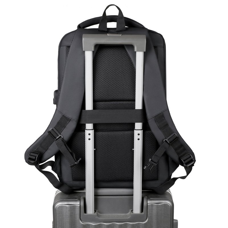 Comercio exterior al por mayor simple multicapa mochila de gran capacidad de negocios de viaje bolsa de computadora colgar tirón mochila de viaje hombre