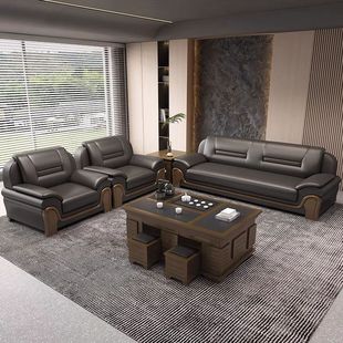 Office Sofa Business Simple Living Room Hall Hotel Reception Leisure Area Leather Coffee Table Reception Office Combination