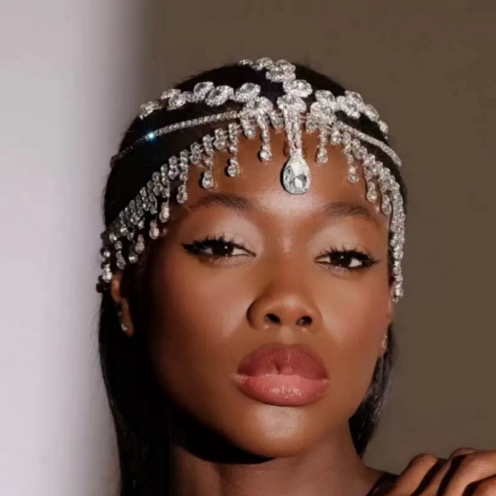 Cross-border bestseller full-diamond tassel head chain, luxurious rhinestone hat, stage performance accessory, hair chain for women