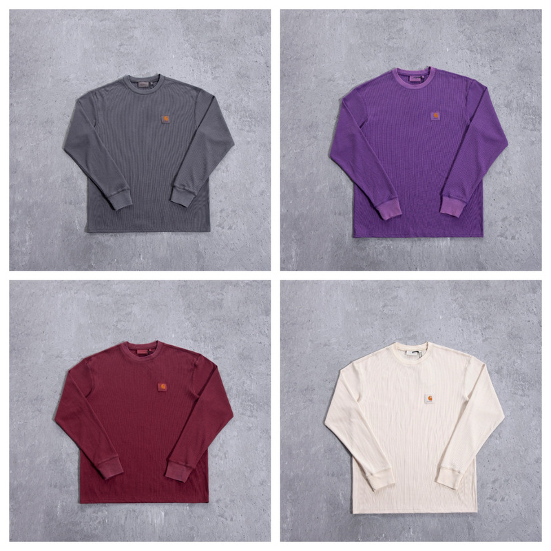 Cross-Border Foreign Trade Carhartt Waffle Enzyme-Washed Loose Round-Neck Long-Sleeve Unisex Style Cross-Border Foreign Trade Carhartt Waffle Enzyme-Washed Loose Round-Neck Long-Sleeve Unisex Style