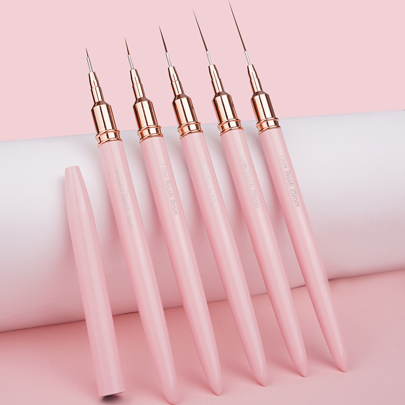 Pluma de dibujo de estilo japonés pincel de uñas conjunto de pinceles de pintura de flores 5 pinceles de pintura de alambre toner terapia de luz